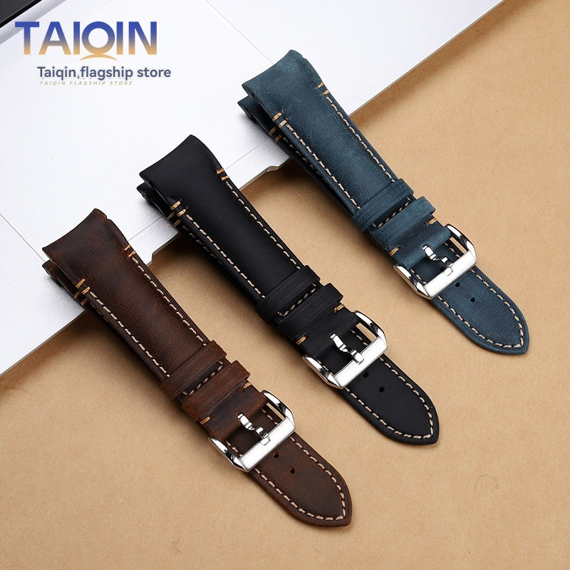 Tali Jam Kulit Retro Matte Uju - Curved Spring Bar ulasan dan harga